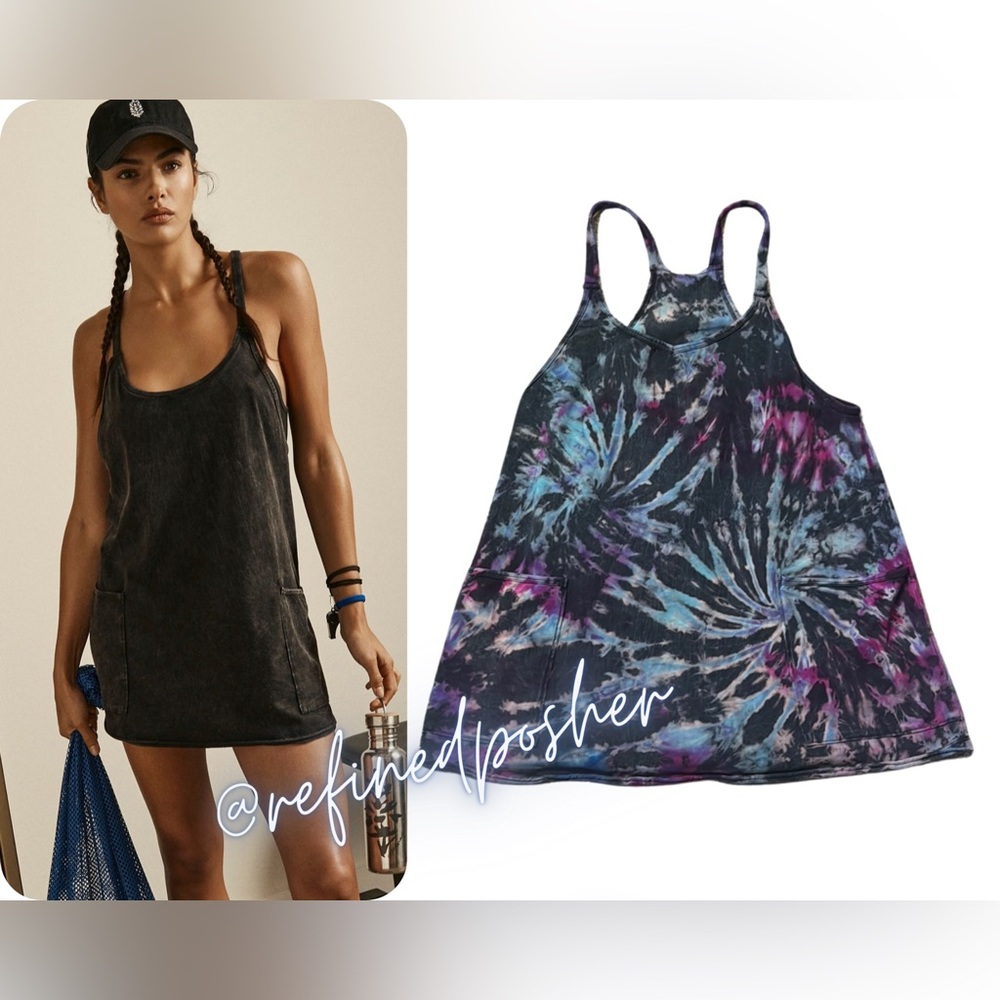 Free People Movement Hot Shot Mini Romper size XS NEW Washed Black Reverse Dye